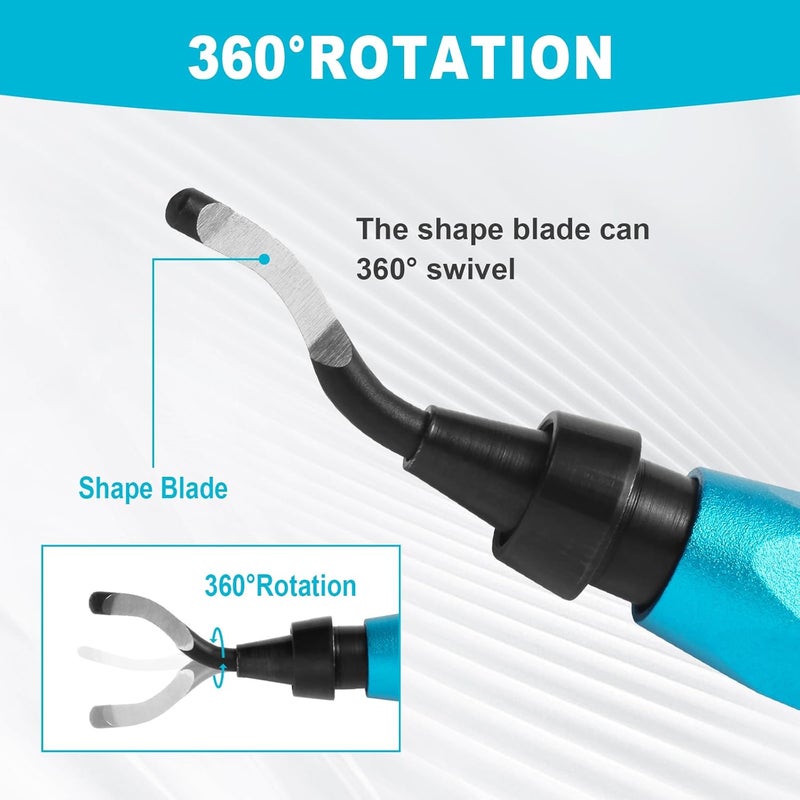 Aleric Deburring Tool Set with 11pcs High Speed Steel Swivel Blades, Deburring Tool 3D Printing Burr Removal Blades, Deburring Tools for Metal, Resin, PVC Pipes, Copper, Plastic, Aluminum - Image 3